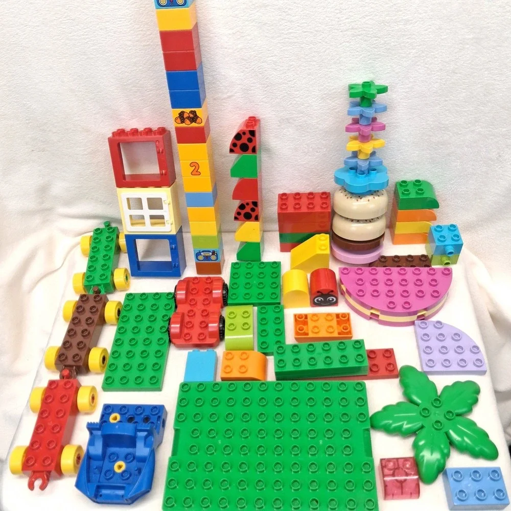 LEGO DUPLO Bulk Lot Interlocking Blocks Base Plates Wheels & Accessories